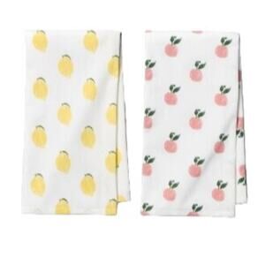 Opalhouse 2pk Multi Fruits Kitchen Towel Yellow/Peach Orange Yellow